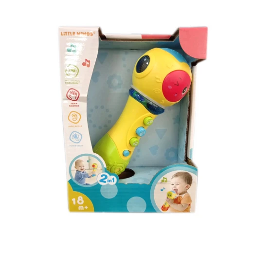 Little Mimos Baby Toy 2 in 1 Microphone Speck, Yellow Little Mimos Baby Toy 2 in 1 Microphone Speck, Yellow