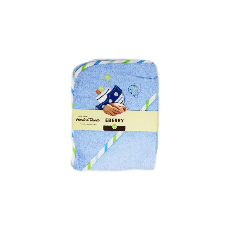 Hooded Towel, Blue, Boat