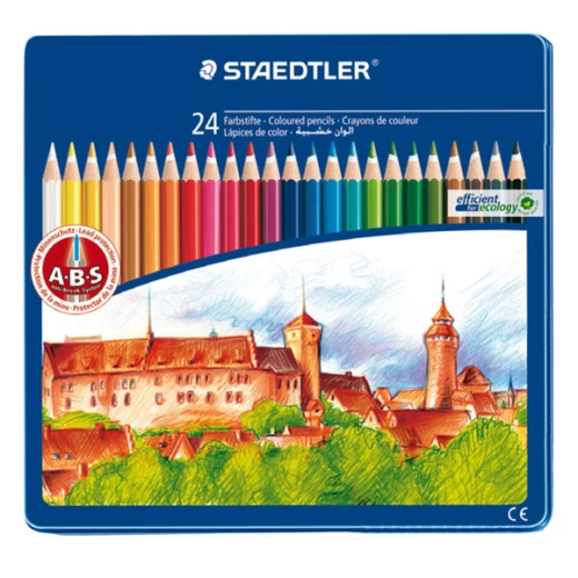 Staedtler Color Pencil Noris Club 24 Pencils in Metal Box