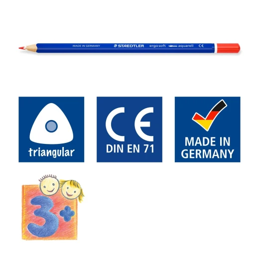 Staedtler Ergosoft Aquarell Watercolour Pencils, Pack of 36 - ستدلر - Image 8