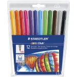 Staedtler Noris Club Coloured Fibre Tip Markers Pack of 12 - ستدلر