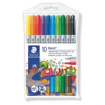 Staedtler Noris® 320 Double Ended Fibre-Tip Pen, Pack of 10 - ستدلر