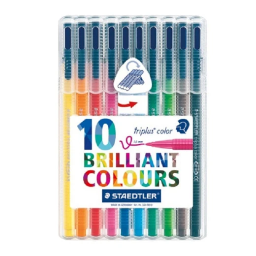 Staedtler Triplus® Neon Color Triangular Fibre-Tip Pen, Pack of 10 Staedtler Triplus® Neon Color Triangular Fibre-Tip Pen, Pack of 10