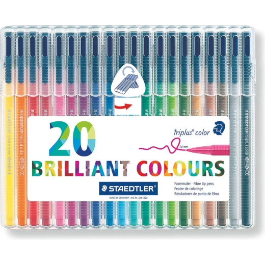 Staedtler Triplus® Neon Color Triangular Fibre-Tip Pen, Pack of 20 Staedtler Triplus® Neon Color Triangular Fibre-Tip Pen, Pack of 20