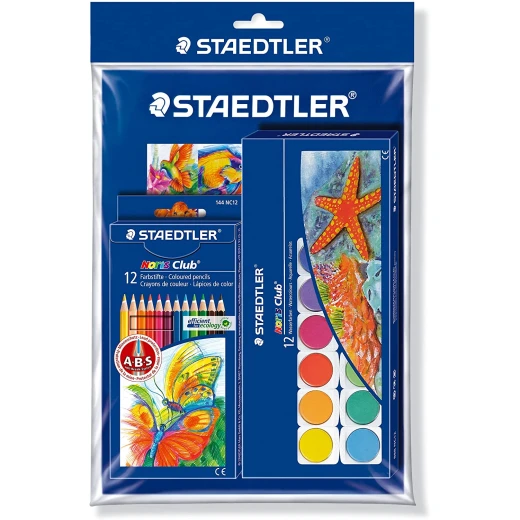 Staedtler Noris Club Painting Set with Colouring Pencils Paintbox and Free Painting Pad Staedtler Noris Club Painting Set with Colouring Pencils Paintbox and Free Painting Pad