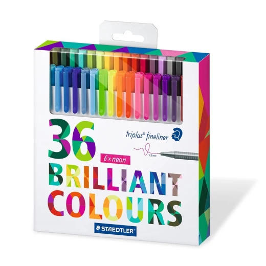 Staedtler Triplus Triangular Fineliner Pen - Pack of 36 Staedtler Triplus Triangular Fineliner Pen - Pack of 36