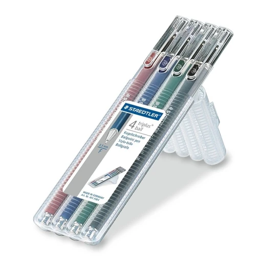 Staedtler Triplus Ball Ballpoint Pen Desktop Box 0.3 mm, Pack of 4 Staedtler Triplus Ball Ballpoint Pen Desktop Box 0.3 mm, Pack of 4