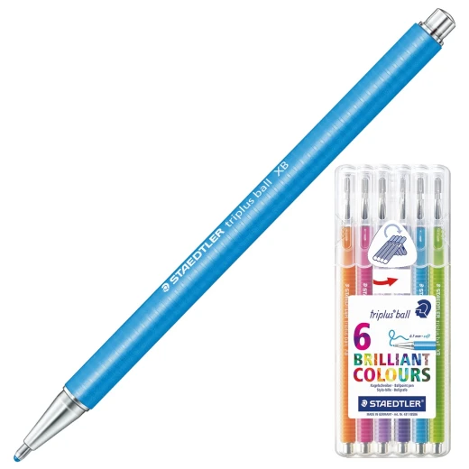 Staedtler Triplus Ball Ballpoint Pen Desktop Box 0.7 mm, Pack of 6 - ستدلر - Image 3