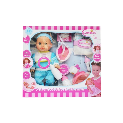 lunabebe Baby Doll with Accessories, Blue lunabebe Baby Doll with Accessories, Blue