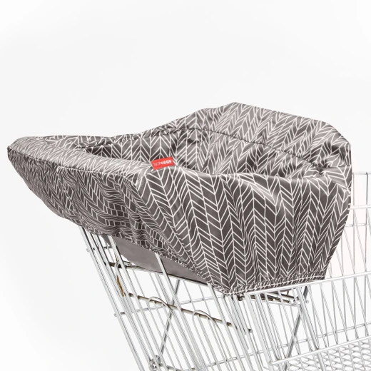 Skip Hop Take Cover Shopping Cart & High Chair Cover, Grey Feather - سكيب هوب - Image 2