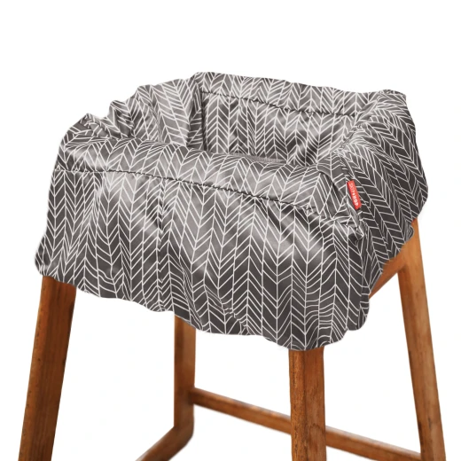 Skip Hop Take Cover Shopping Cart & High Chair Cover, Grey Feather Skip Hop Take Cover Shopping Cart & High Chair Cover, Grey Feather