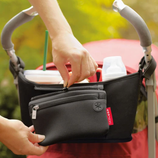 Skip Hop Universal Stroller Organizer: Insulated Beverage and Essentials Stroller Caddy, Black - سكيب هوب - Image 2