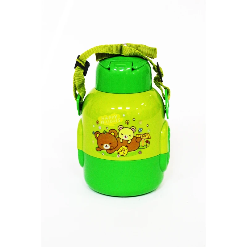 Water Bottle for Kids, Happy Holidays, Green
