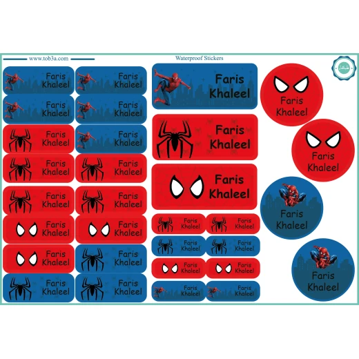 Tob3a Waterproof Stickers, Spider Man Tob3a Waterproof Stickers, Spider Man