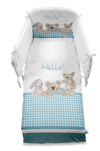 Italbaby 5 Piece Maxi Hello Bedding Set, Blue, One Size - إيتال بيبي