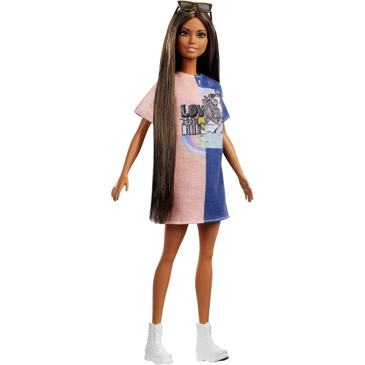 Mattel Barbie Fashionistas Doll,Tall with Long Dark Hair - باربي - Image 5