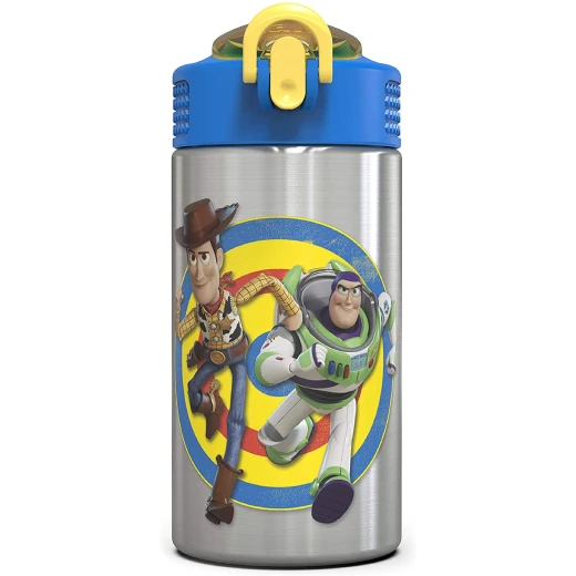 Zak Designs Toy Story 4 Buzz & Woody Stainless Steel Water Bottle,15.5 ounce Zak Designs Toy Story 4 Buzz & Woody Stainless Steel Water Bottle,15.5 ounce
