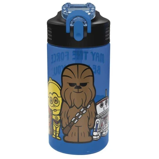 Zak Designs Star Wars Episode 4 Blue Kids' Plastic Water Bottle with Spout Cover, 16 ounces, Blue Zak Designs Star Wars Episode 4 Blue Kids' Plastic Water Bottle with Spout Cover, 16 ounces, Blue