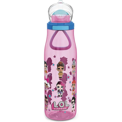 Zak Designs L.O.L. Surprise Plastic Water Bottle with Push Button Action, 25oz, Pink - زاك ديزاينز - Image 5