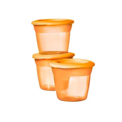 Tommee Tippee Blue 3 Food Pots 4 m- Orange - تومي تيبي - Image 2