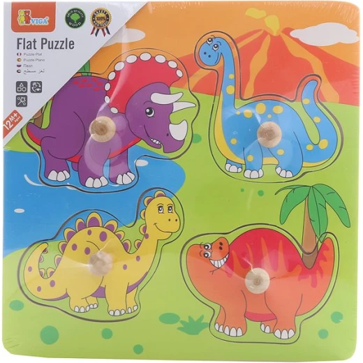 Wooden Flat Puzzle - Dinosaurs - Image 2