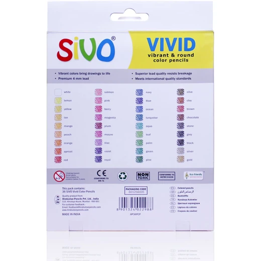 SiVO Vivid Colour Pencils Box Set of 36 - Image 2