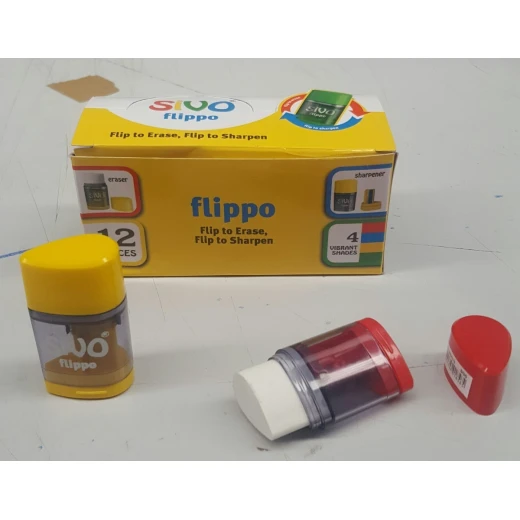 Sivo Flippo Eraser With Sharpen, Assorted Colors, 1 Piece - Sivo - Image 2
