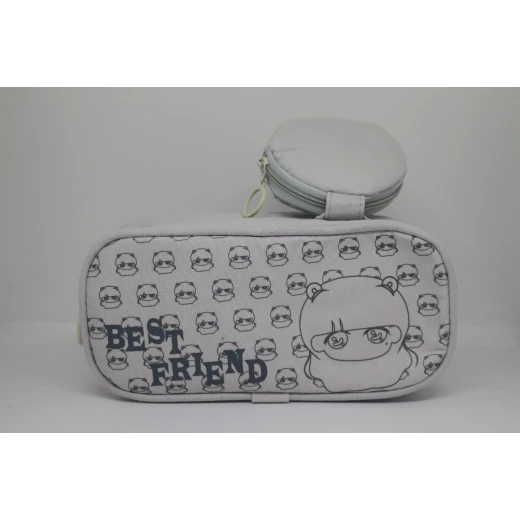 Best friend Large case with little  Accessory Pouch, Grey - Image 2