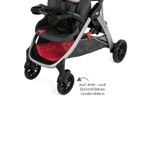 Chicco Stroll in 2 Stroller, Black & Red - تشيكو - Image 5
