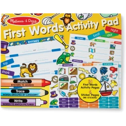 Melissa & Doug First Words Activity Pad: Jumbo Writing & Sticker Pad for Early Learning Educational Fun