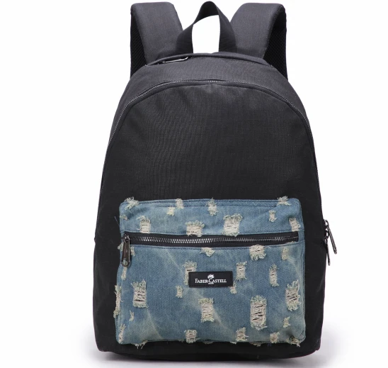 Faber-Castell Energetic Bag 1 Compt Petrol Backpack, Black&Jeans - فابر كاستل
