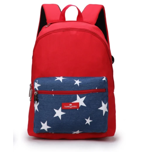 Faber-Castell Energetic Bag 1 Compt Petrol Backpack, Red&Blue