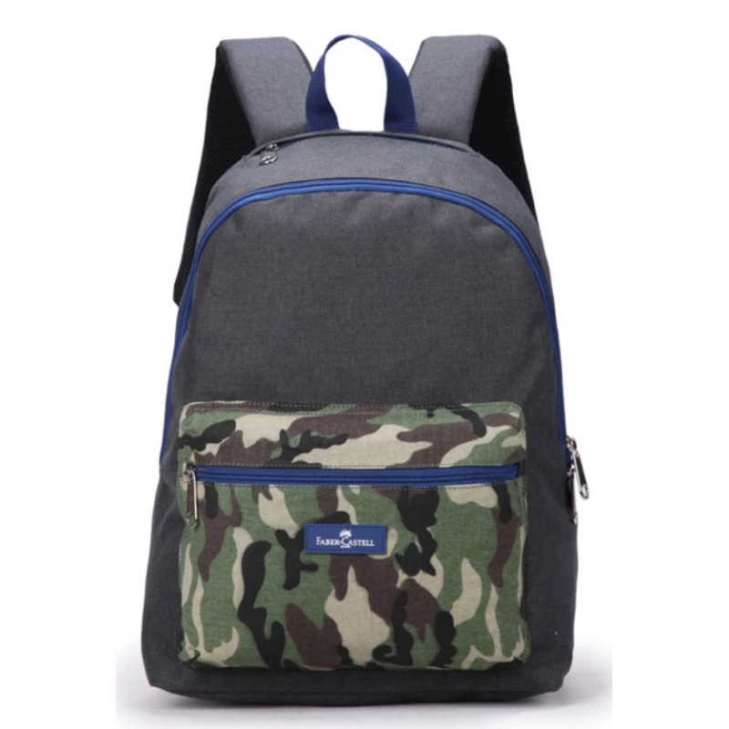 Faber-Castell Energetic Bag 1 Compt Petrol Backpack, Dark Grey&Military - فابر كاستل