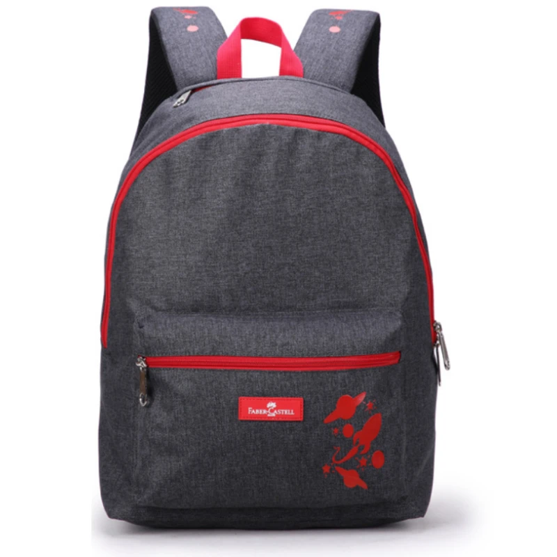 Faber-Castell Energetic Bag 1 Compt Petrol Backpack, Dark Grey&Red - فابر كاستل