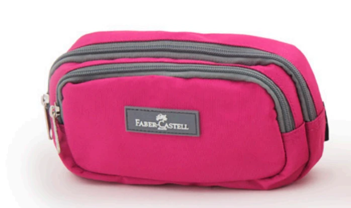 Faber Castell Large Pencil Case 2 Compartment, Pink&Grey Ice Cream - فابر كاستل