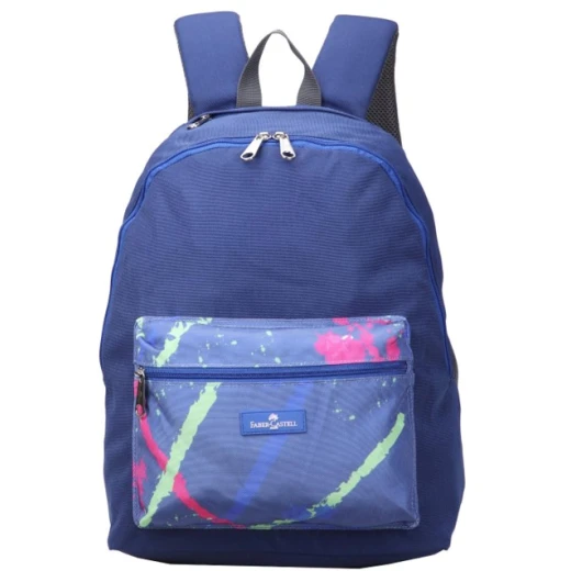 Faber-Castell Energetic Bag 1 Compt Backpack, Dark Blue& Blue Paint Faber-Castell Energetic Bag 1 Compt Backpack, Dark Blue& Blue Paint