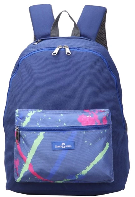 Faber-Castell Energetic Bag 1 Compt Backpack, Dark Blue& Blue Paint - فابر كاستل