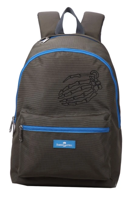Faber-Castell Energetic Bag 1 Compt Backpack, Olive&Blue Zipper - فابر كاستل