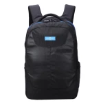 FaberCastell Urban Bag 2 Compt Backpack, Black&Blue Zipper Leather - فابر كاستل