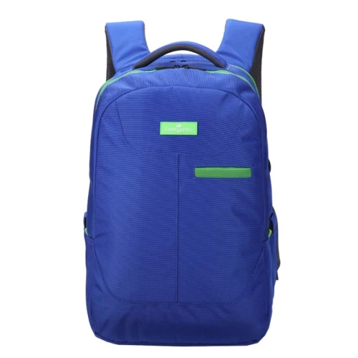 FaberCastell Urban Bag 2 Compt Backpack, Blue &Green Zipper