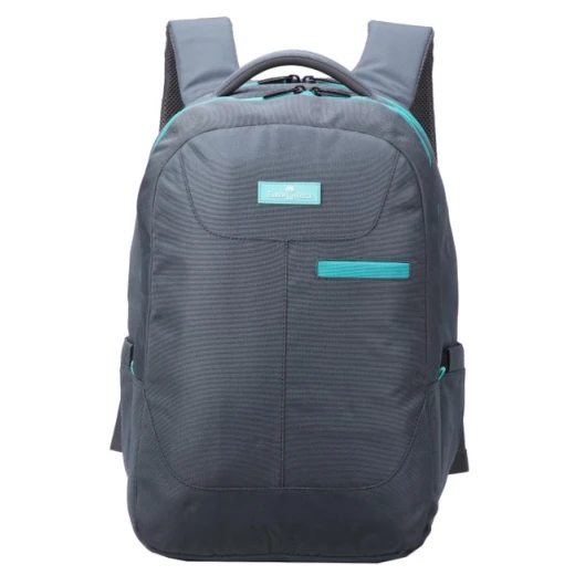 FaberCastell Urban Bag 2 Compt Backpack, Black&Blue Zipper Leather FaberCastell Urban Bag 2 Compt Backpack, Black&Blue Zipper Leather