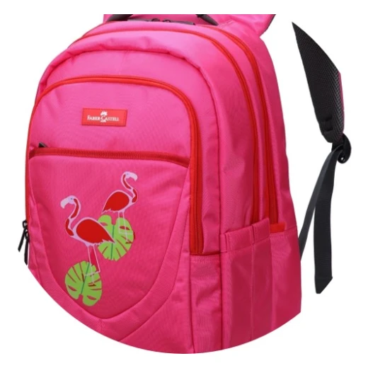 FaberCastell Weekend Bag 3 Compt Backpack, Pink &Flamingo - فابر كاستل - Image 5