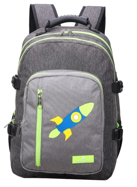 Faber-Castell Wanderer Bag 3 Compt Backpack,Dark Grey&Light Grey Rocket - فابر كاستل