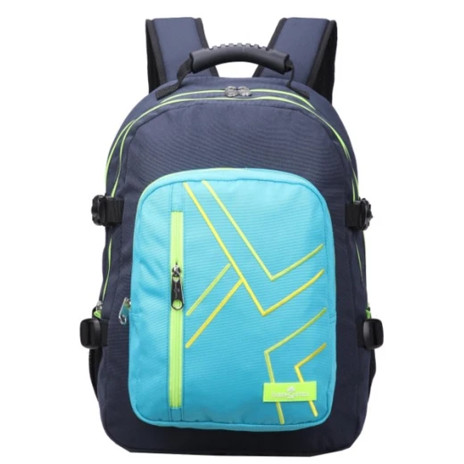 Faber-Castell Wanderer Bag 3 Compt Backpack, Dark Blue &Turquoise