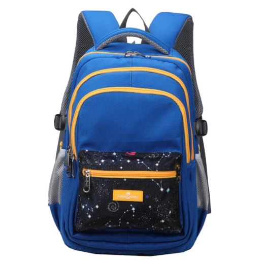 Faber-Castell School Bag 4 Compt Backpack, Blue& Orange Space Faber-Castell School Bag 4 Compt Backpack, Blue& Orange Space