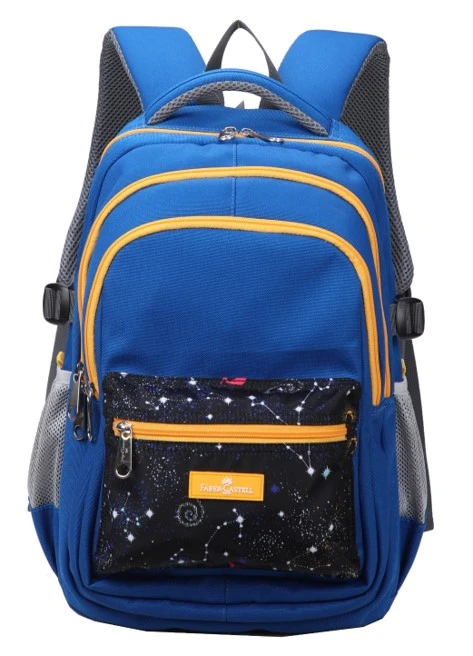 Faber-Castell School Bag 4 Compt Backpack, Blue& Orange Space - فابر كاستل
