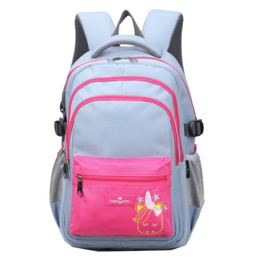 Faber-Castell School Bag 4 Compt Backpack, Light Grey&Pink Unicorn Faber-Castell School Bag 4 Compt Backpack, Light Grey&Pink Unicorn