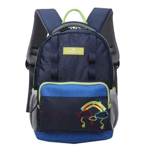 Faber-Castell The Minies Bag 1 Compt Backpack, Dark Blue & Yellow Clouds