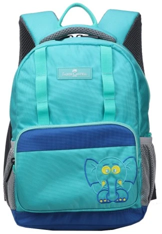 Faber-Castell The Minies Bag one Compt Backpack, Light Blue &  Blue  Elephant