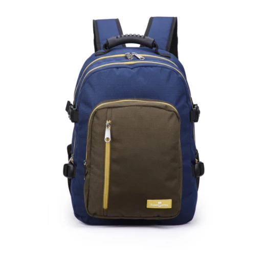 Faber-Castell The Wanderer School 3 Compt Backpack, Dark Blue&Olive Green Faber-Castell The Wanderer School 3 Compt Backpack, Dark Blue&Olive Green